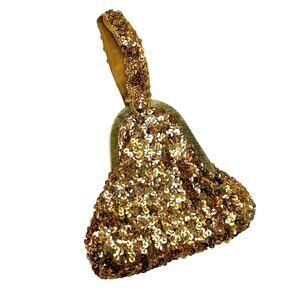 RARE 1920s Art Deco Gold Sequin Flapper Purse Wristlet Handmade Gatsby Glam